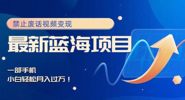 最新蓝海项目，靠禁止废话视频变现，一部手机，小白轻松月入过万！-蜜桃网创