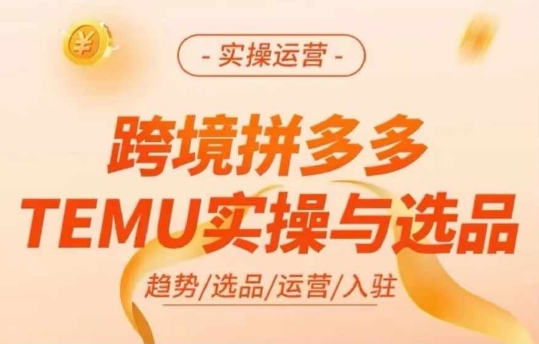 跨境拼多多TEMU实操与选品，多多temu跨境选品运营实操-蜜桃网创
