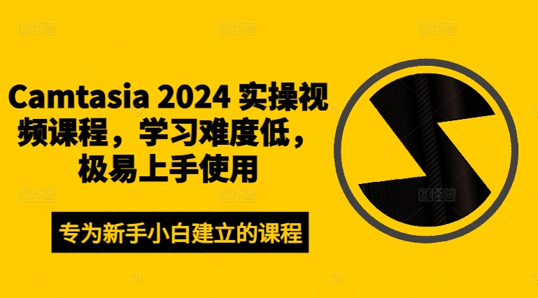 Camtasia 2024 实操视频课程，学习难度低，极易上手使用-蜜桃网创