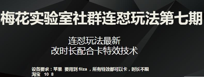 梅花实验室社群连怼玩法第七期，连怼玩法最新，改时长配合卡特效技术-蜜桃网创