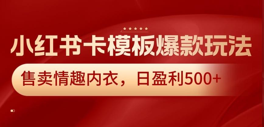 小红书卡模板爆款玩法，售卖情趣内衣，日盈利500+【揭秘】-蜜桃网创