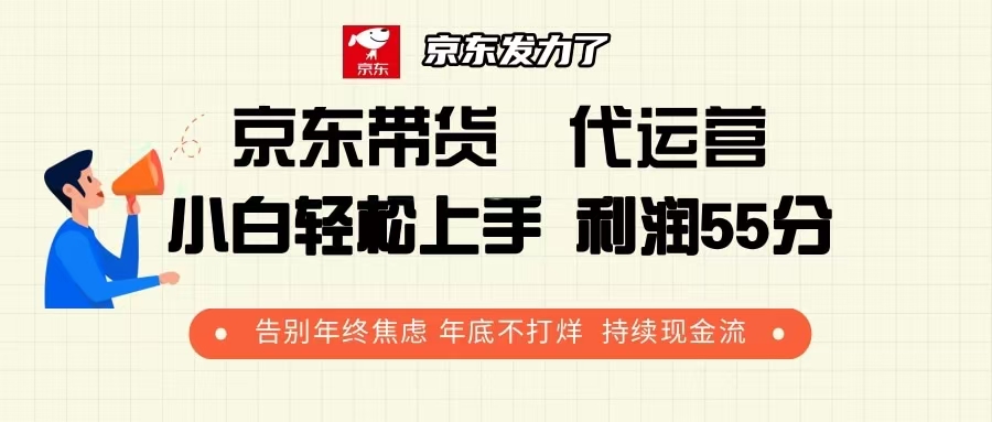 京东带货 代运营 利润55分 告别年终焦虑 年底不打烊 持续现金流-蜜桃网创