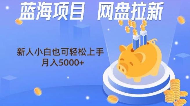蓝海项目网盘拉新，新人小白也可操作，每月收入5000+-蜜桃网创