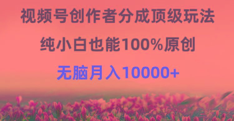 (9608期)视频号创作者分成顶级玩法，纯小白也能100%原创，无脑月入10000+-蜜桃网创
