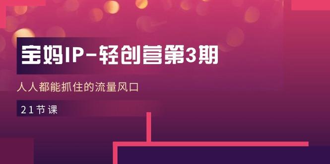 宝妈IP-轻创营第3期，人人都能抓住的流量风口(21节课-蜜桃网创