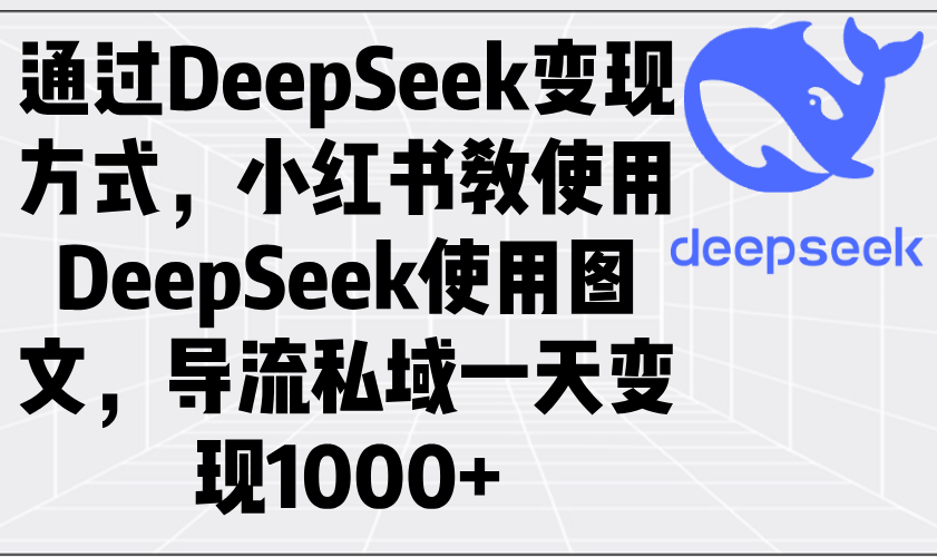 通过DeepSeek变现方式，小红书教使用DeepSeek图文，导流私域一天变现1000+-蜜桃网创