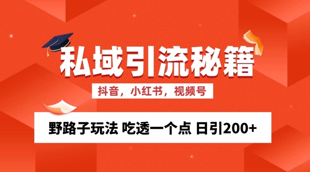 私域流量的精准化获客方法 野路子玩法 吃透一个点 日引200+ 【揭秘】-蜜桃网创