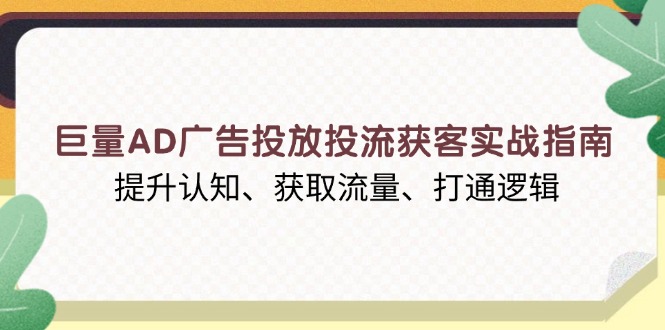 巨量AD广告投放投流获客实战指南，提升认知、获取流量、打通逻辑-蜜桃网创
