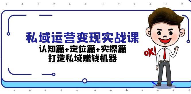 私域运营变现实战课:认知篇+定位篇+实操篇,打造私域赚钱机器-蜜桃网创