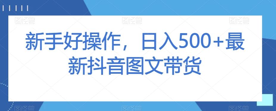 新手好操作，日入500+最新抖音图文带货【揭秘】-蜜桃网创