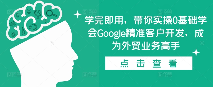 学完即用，带你实操0基础学会Google精准客户开发，成为外贸业务高手-蜜桃网创