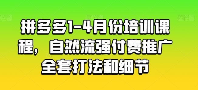 拼多多1-4月份培训课程，自然流强付费推广全套打法和细节-蜜桃网创