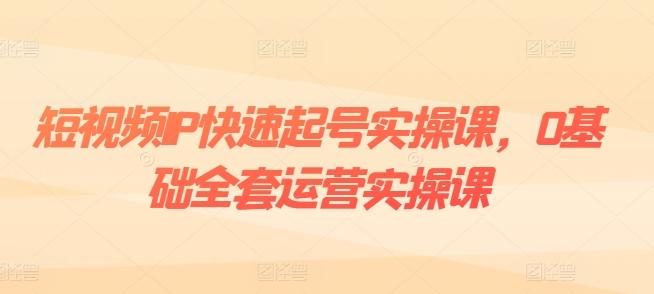 短视频IP快速起号实操课，0基础全套运营实操课，爆款内容设计+粉丝运营+内容变现-蜜桃网创