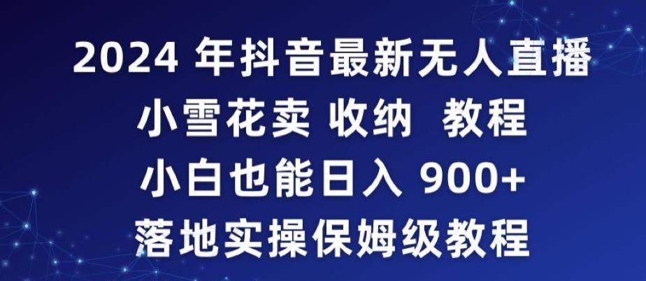 2024年抖音最新无人直播小雪花卖收纳教程，小白也能日入900+落地实操保姆级教程【揭秘】-蜜桃网创
