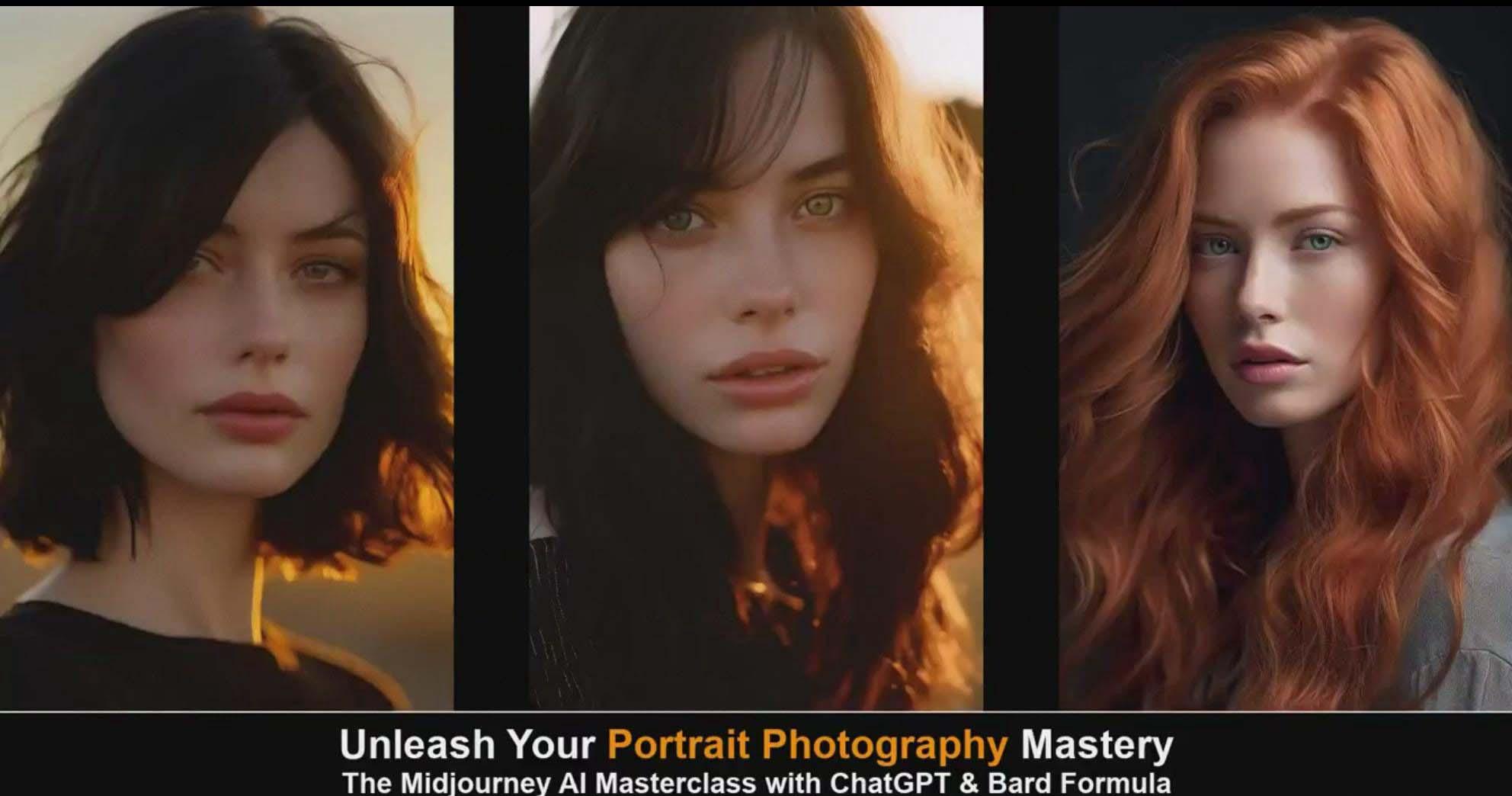 图片[3]-(9312期)Midjourney v5 ChatGPT 和 Bard AI人工智能人像摄影大师班-15节-中英字幕-蜜桃网创