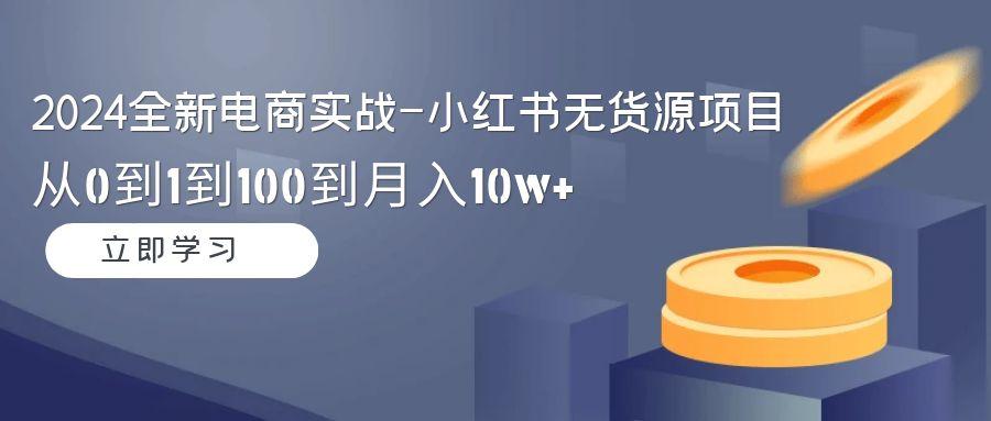 2024全新电商实战-小红书无货源项目：从0到1到100到月入10w+-蜜桃网创
